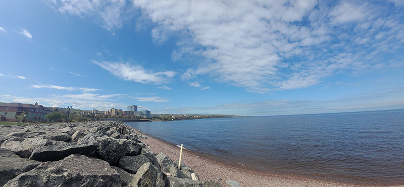 Lake Superior looking towards the city of Duluth.